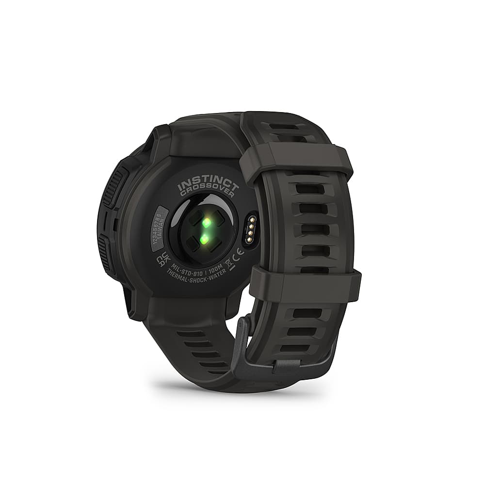 Garmin Instinct Crossover Solar, Rugged Hybrid Smartwatch, Analog Hands and  Digital Display 1.27 in, Graphite with Wearable4U Power Bank Bundle 