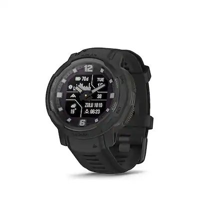 Front. Garmin - Instinct Crossover Solar, Tactical Edition 45mm Smartwatch Fiber-reinforced Polymer - Black.