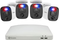 Swann - Refurbished - Home 8-Channel, 4-Camera Indoor/Outdoor Wired 1080p 1TB DVR Home Security Camera System - White - Front_Zoom