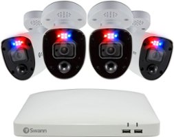 Swann - Refurbished - Home 8-Channel, 4-Camera Indoor/Outdoor Wired 4K UHD 2TB DVR Home Security Camera System - White - Front_Zoom