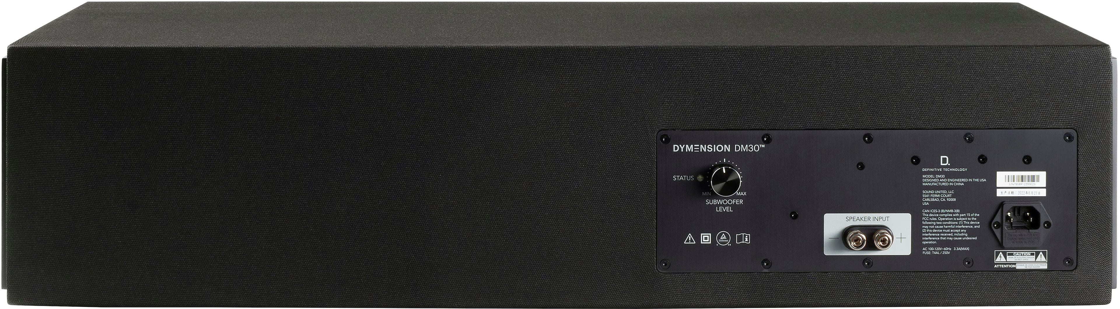 Back View: Definitive Technology - Dymension DM30 4.25” Flagship Center-Channel Speaker (Each) - Black