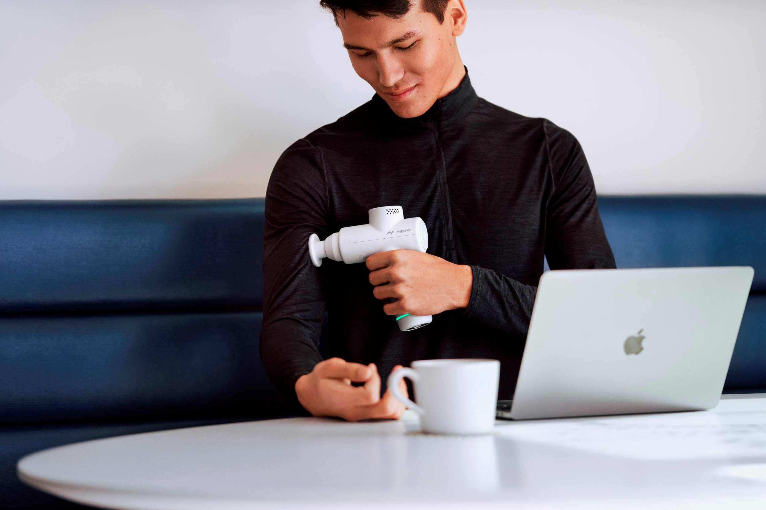 Alt View 29. Hyperice - Hypervolt Go 2 - USBC - Arctic Gray.