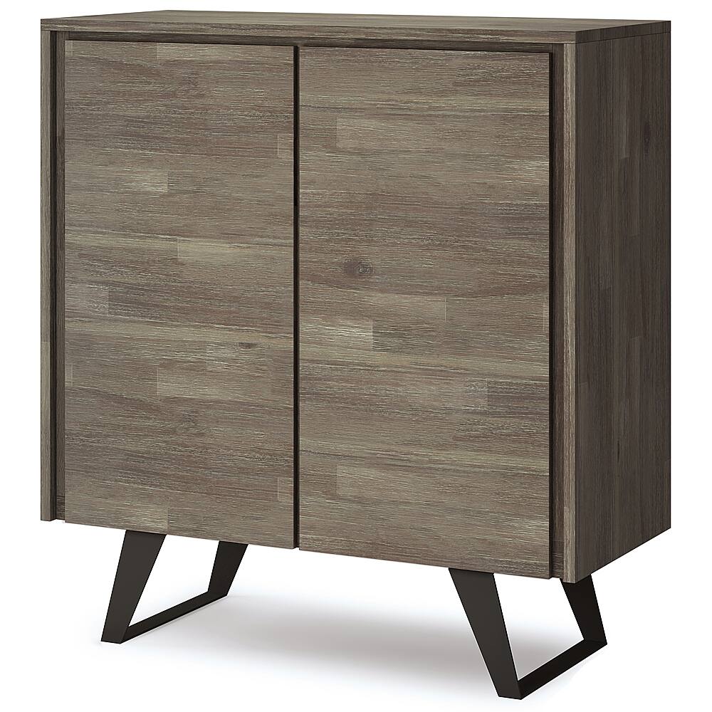 Angle View: Simpli Home - Lowry Medium Storage Cabinet - Distressed Grey