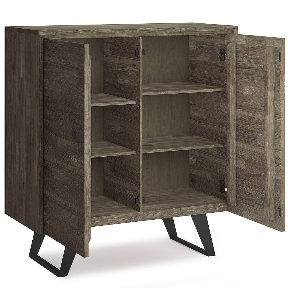 Simpli Home Lowry Medium Storage Cabinet Distressed Grey AXCLRY-06GR ...