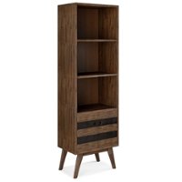 Simpli Home - Clarkson Bookcase with Storage - Rustic Natural Aged Brown - Front_Zoom