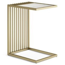 Simpli Home - Dorval Marble C Table - Gold - Front_Zoom