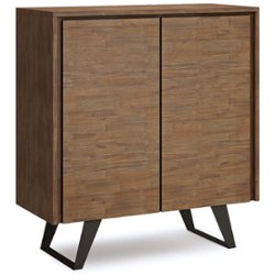 Simpli Home - Lowry Medium Storage Cabinet - Rustic Natural Aged Brown - Front_Zoom