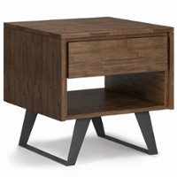 Simpli Home - Lowry End Table - Rustic Natural Aged Brown - Front_Zoom