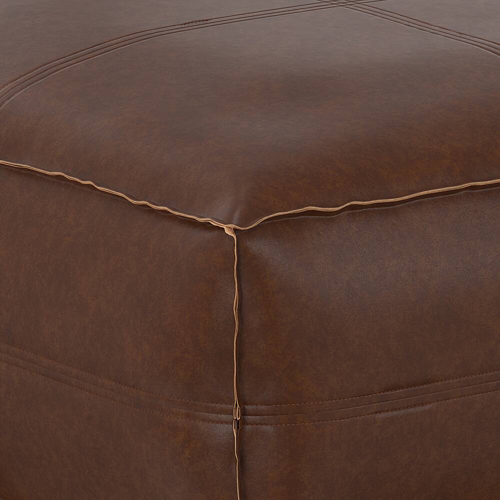 SIMPLIHOME Body 30-inch Wide Lage Squae Coffee Table Pouf