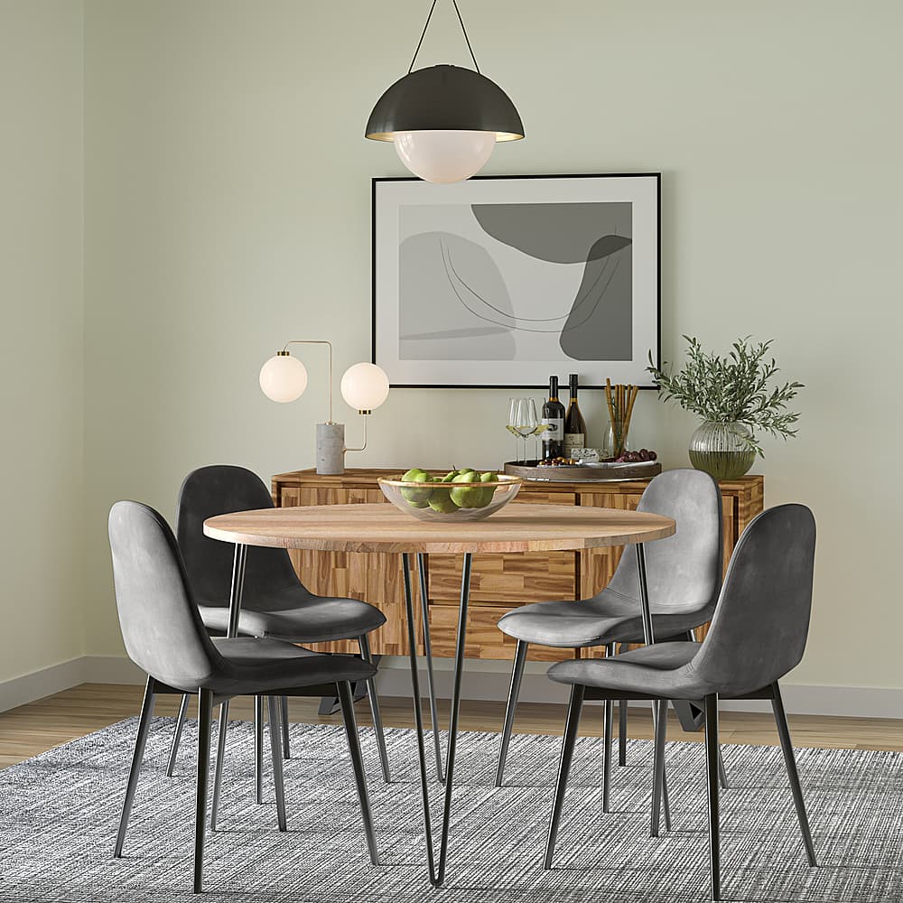 Left View: Simpli Home - Hunter 45 Inch Round Dining Table - Natural