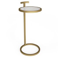 Simpli Home - Brook  C Side Table - White/Gold - Front_Zoom