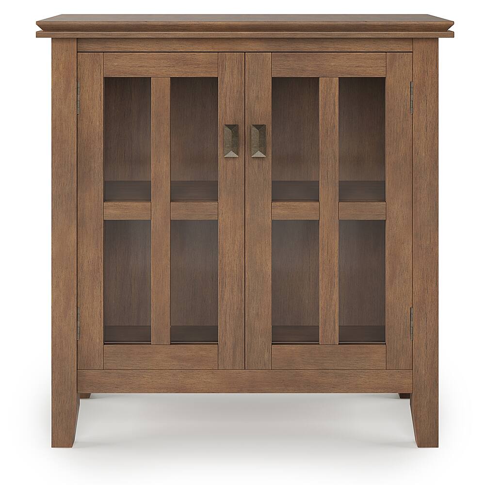 Simpli Home Artisan Medium Storage Cabinet in Tobacco Brown