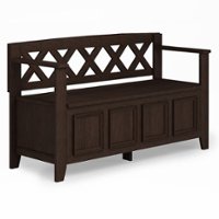 Simpli Home - Amherst Entryway Storage Bench - Farmhouse Brown - Front_Zoom