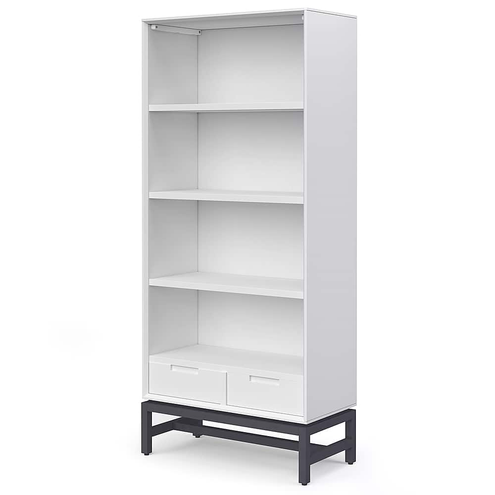 Simpli Home Banting Mid Century Bookcase White AXCBAN-12-WH - Best Buy