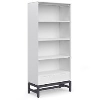 Simpli Home - Banting Mid Century Bookcase - White - Front_Zoom