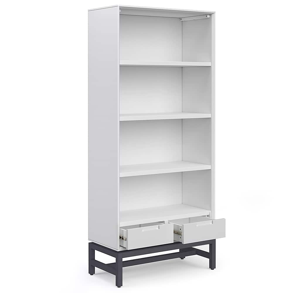 Simpli Home Banting Mid Century Bookcase White AXCBAN12WH Best Buy