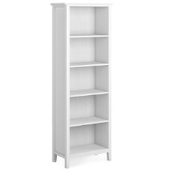 Simpli Home - Artisan 5 Shelf Bookcase - White - Front_Zoom