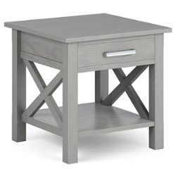 Simpli Home - Kitchener End Table - Fog Grey - Front_Zoom