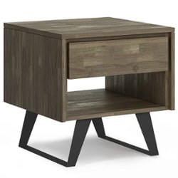 Simpli Home - Lowry End Table - Distressed Grey - Front_Zoom