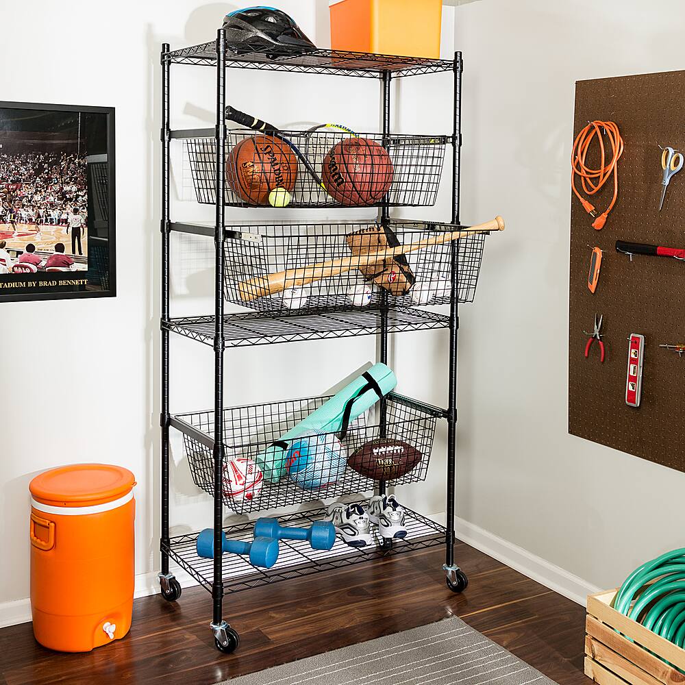 Best Buy HoneyCanDo AllStar Sports Shelving Black SHF08200