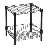 Honey-Can-Do - Wire Shelf With Bottom Storage Basket - Black - Front_Zoom