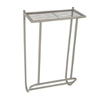 Honey-Can-Do - Steel Wall-Mounted Bathroom Towel Holder with Shelf - Satin Nickel - Front_Zoom