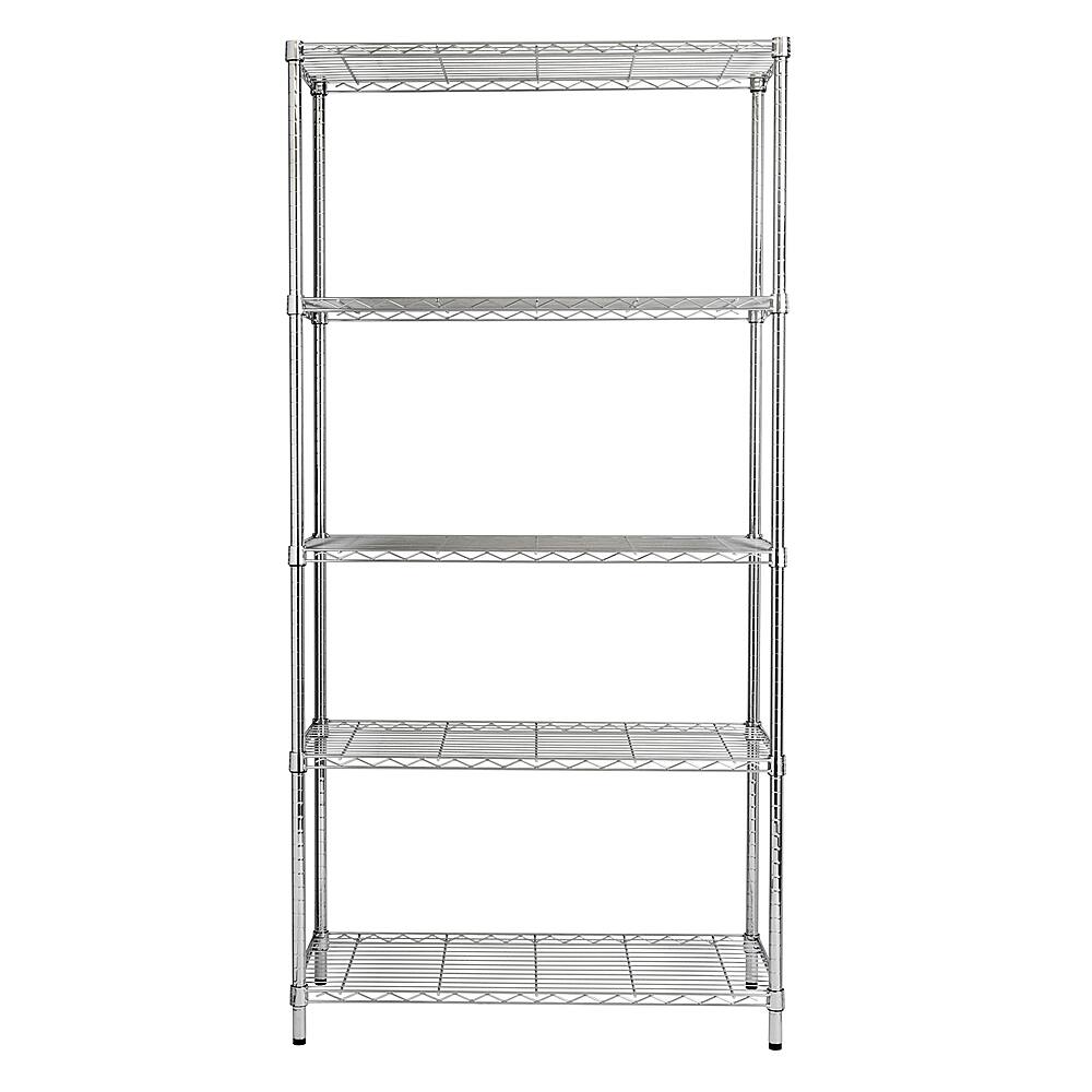 Angle View: Honey-Can-Do - 5-Tier Heavy-Duty Adjustable Shelving Unit - Chrome