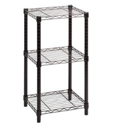 Honey-Can-Do - Small 3-Tier Adjustable Storage Shelving Unit - Black - Front_Zoom