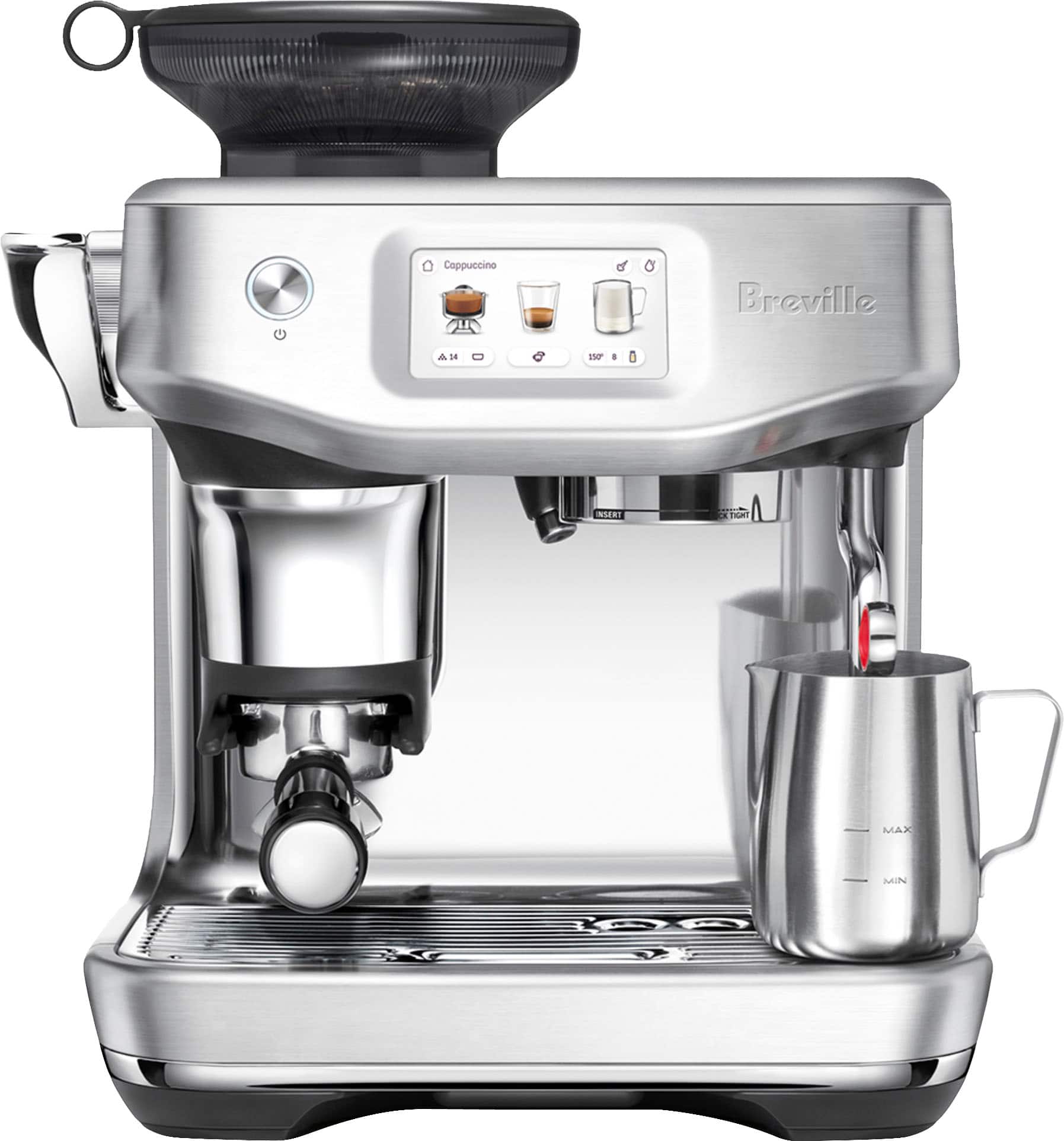 Angle. Breville - Breville Barista Touch Impress Espresso Machine - Brushed Stainless Steel.