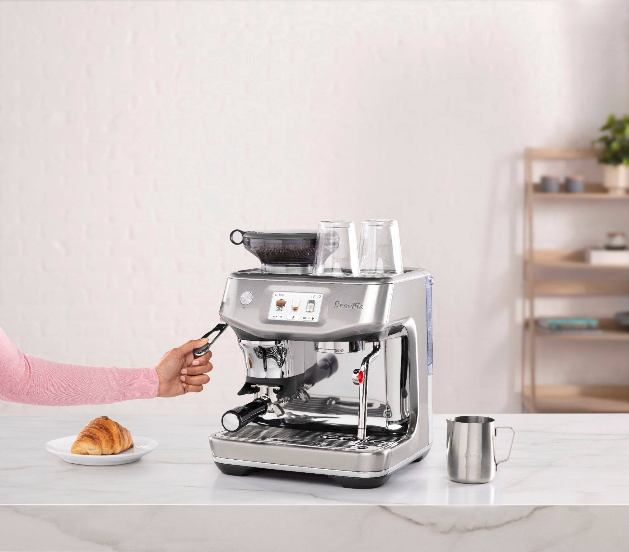 Alt View 18. Breville - Breville Barista Touch Impress Espresso Machine - Brushed Stainless Steel.