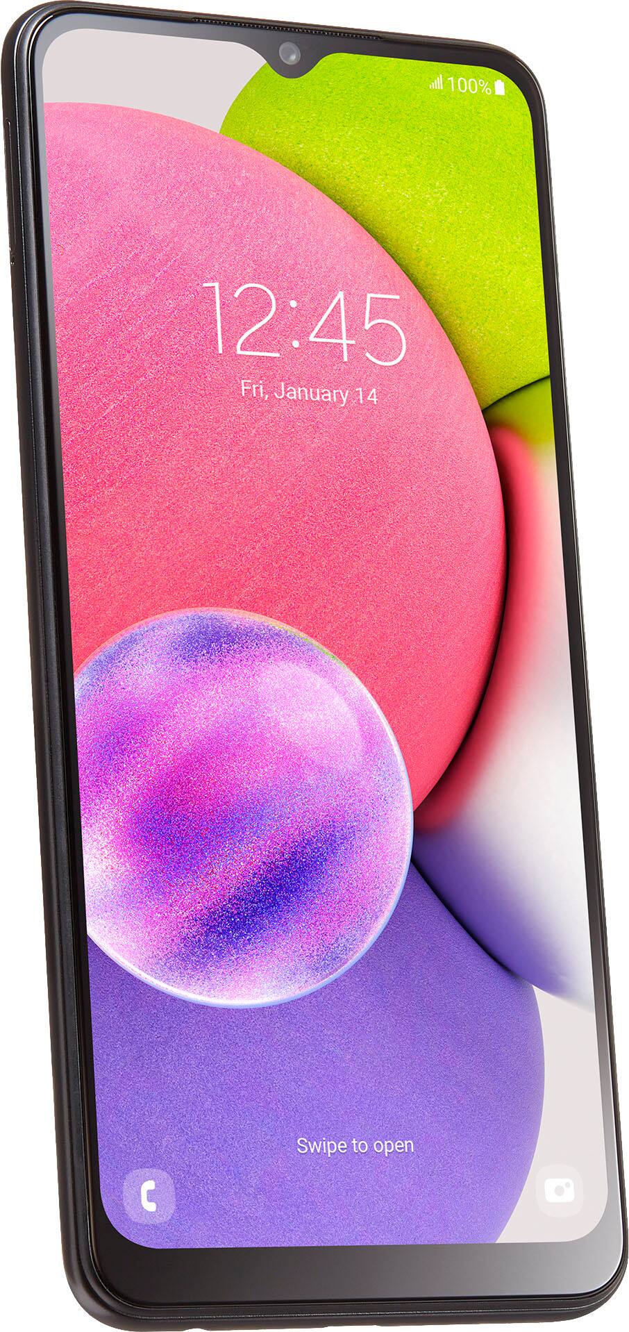 Angle. Simple Mobile - Samsung Galaxy A03s S134DL 32GB Prepaid - Black.