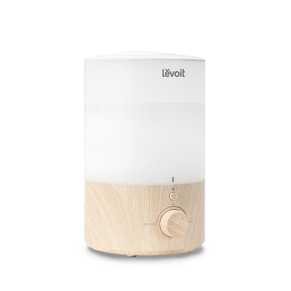 Front. Levoit - Dual 150 .79 gallon Top-Fill Ultrasonic Humidifier - White / Wood.