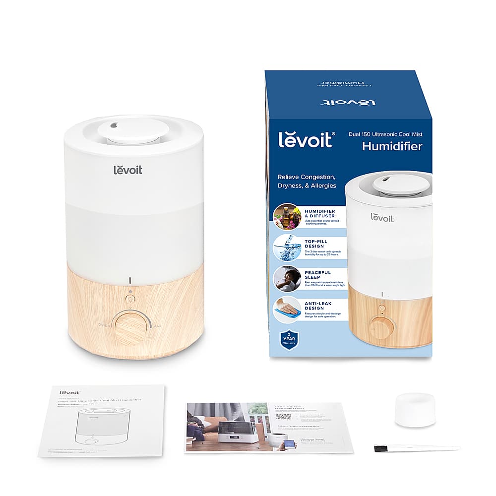 Alt View 20. Levoit - Dual 150 .79 gallon Top-Fill Ultrasonic Humidifier - White / Wood.