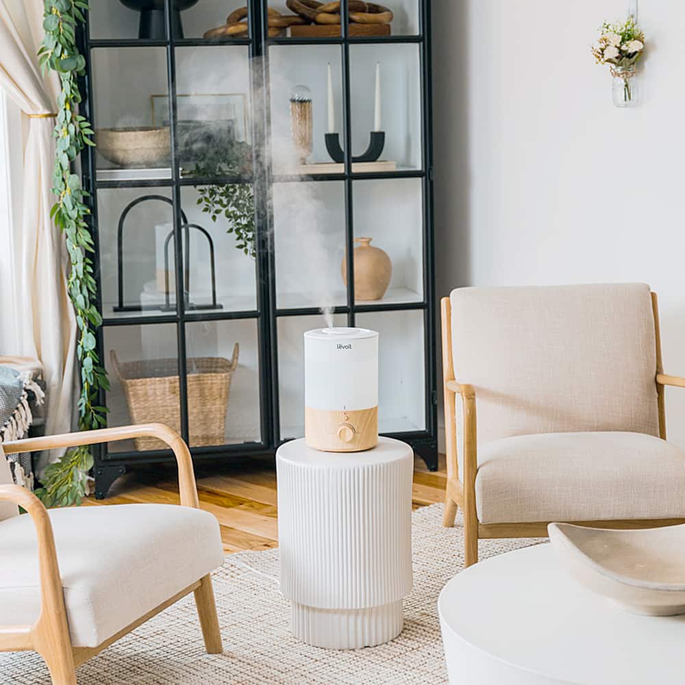 Alt View 21. Levoit - Dual 150 .79 gallon Top-Fill Ultrasonic Humidifier - White / Wood.