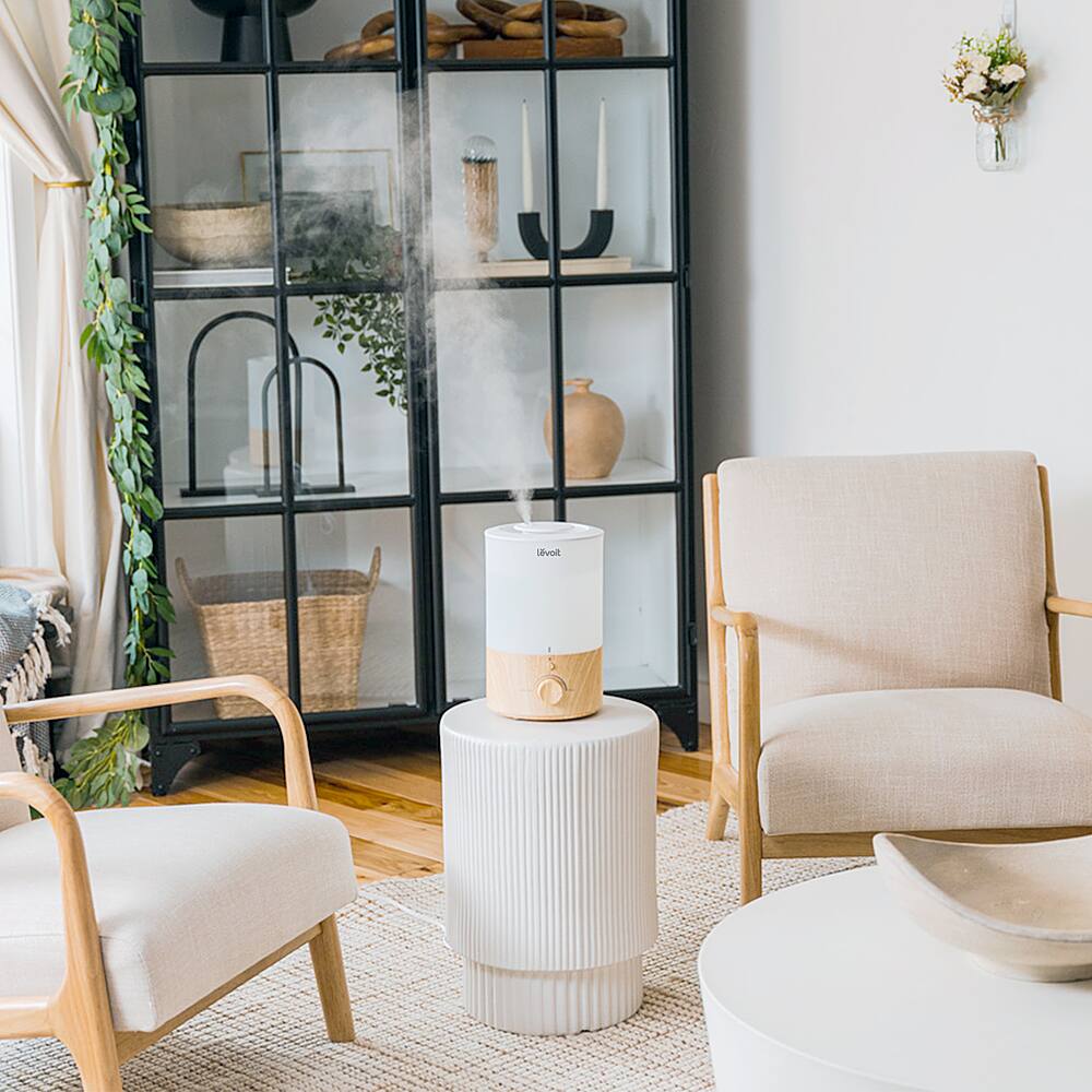 Alt View 21. Levoit - Dual 150 .79 gallon Top-Fill Ultrasonic Humidifier - White / Wood.