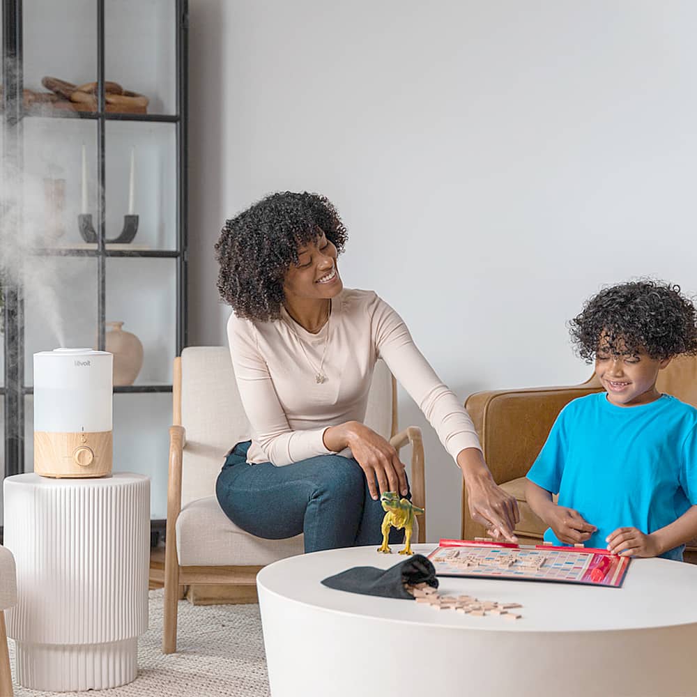 Alt View 24. Levoit - Dual 150 .79 gallon Top-Fill Ultrasonic Humidifier - White / Wood.
