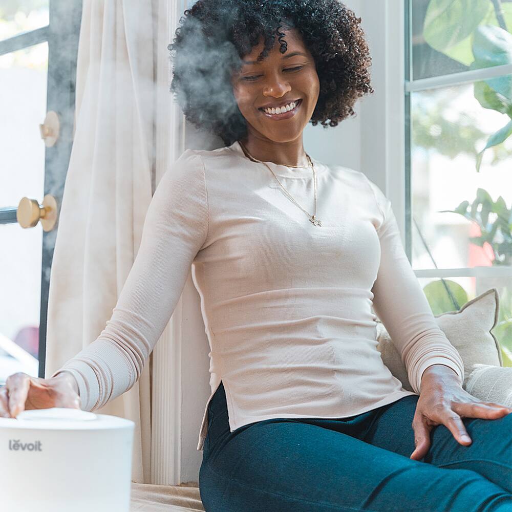 Alt View 25. Levoit - Dual 150 .79 gallon Top-Fill Ultrasonic Humidifier - White / Wood.