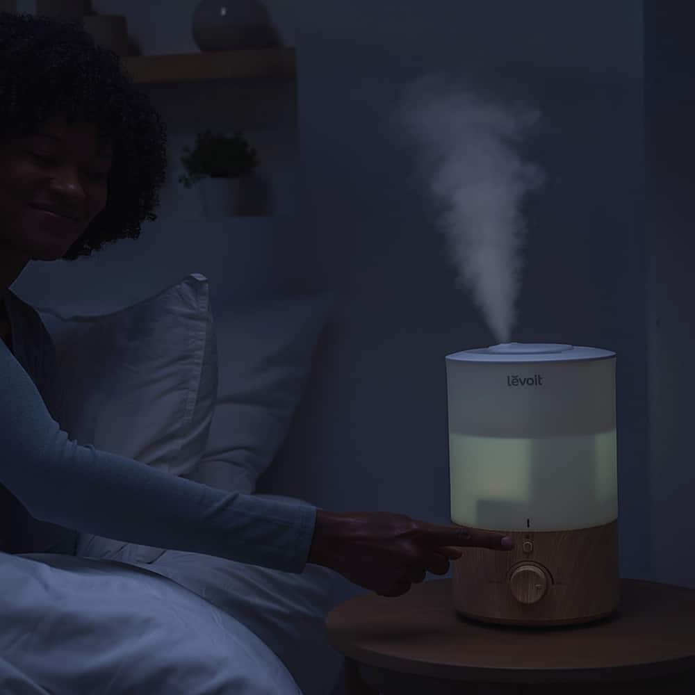 Alt View 26. Levoit - Dual 150 .79 gallon Top-Fill Ultrasonic Humidifier - White / Wood.