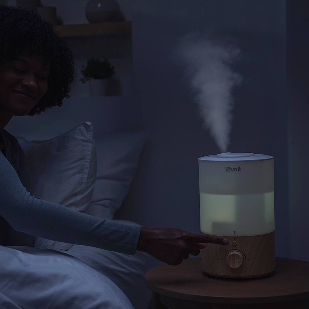 Alt View 26. Levoit - Dual 150 .79 gallon Top-Fill Ultrasonic Humidifier - White / Wood.