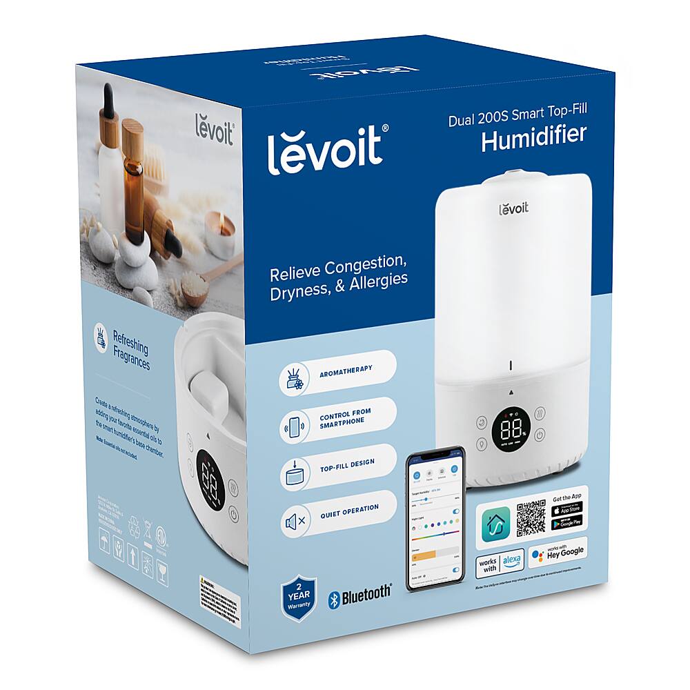 Alt View 15. Levoit - Dual 200S .79 gallon Smart Top-Fill Humidifier - White.