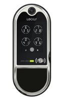 Lockly - Vision Elite Smart Lock Deadbolt with with App/Keypad/Biometric/Voice Assistant/Key Access Solar Charging - Satin Nickel - Front_Zoom