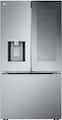 LG - 36-in Wide Counter-Depth MAX 25.5 Cu. Ft. French Door Smart Refrigerator with Mirror InstaView - Stainless Steel