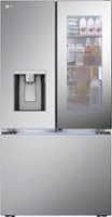 LG - Counter-Depth MAX 25.5 Cu. Ft. French Door Smart Refrigerator with Mirror InstaView - Stainless Steel - Front_Zoom