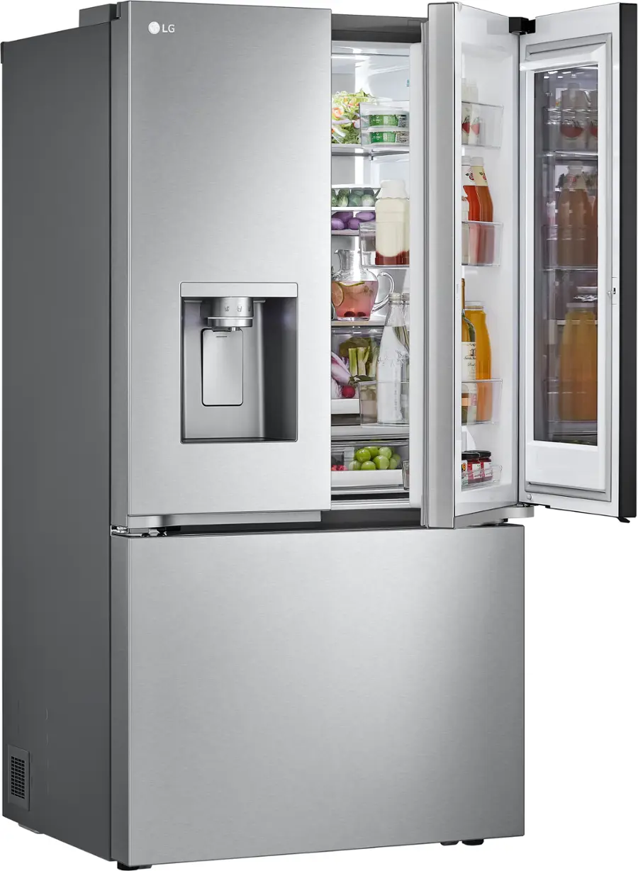 Alt View 17. LG - Counter-Depth MAX 25.5 Cu. Ft. French Door Smart Refrigerator with Mirror InstaView - Printproof Stainless Steel.