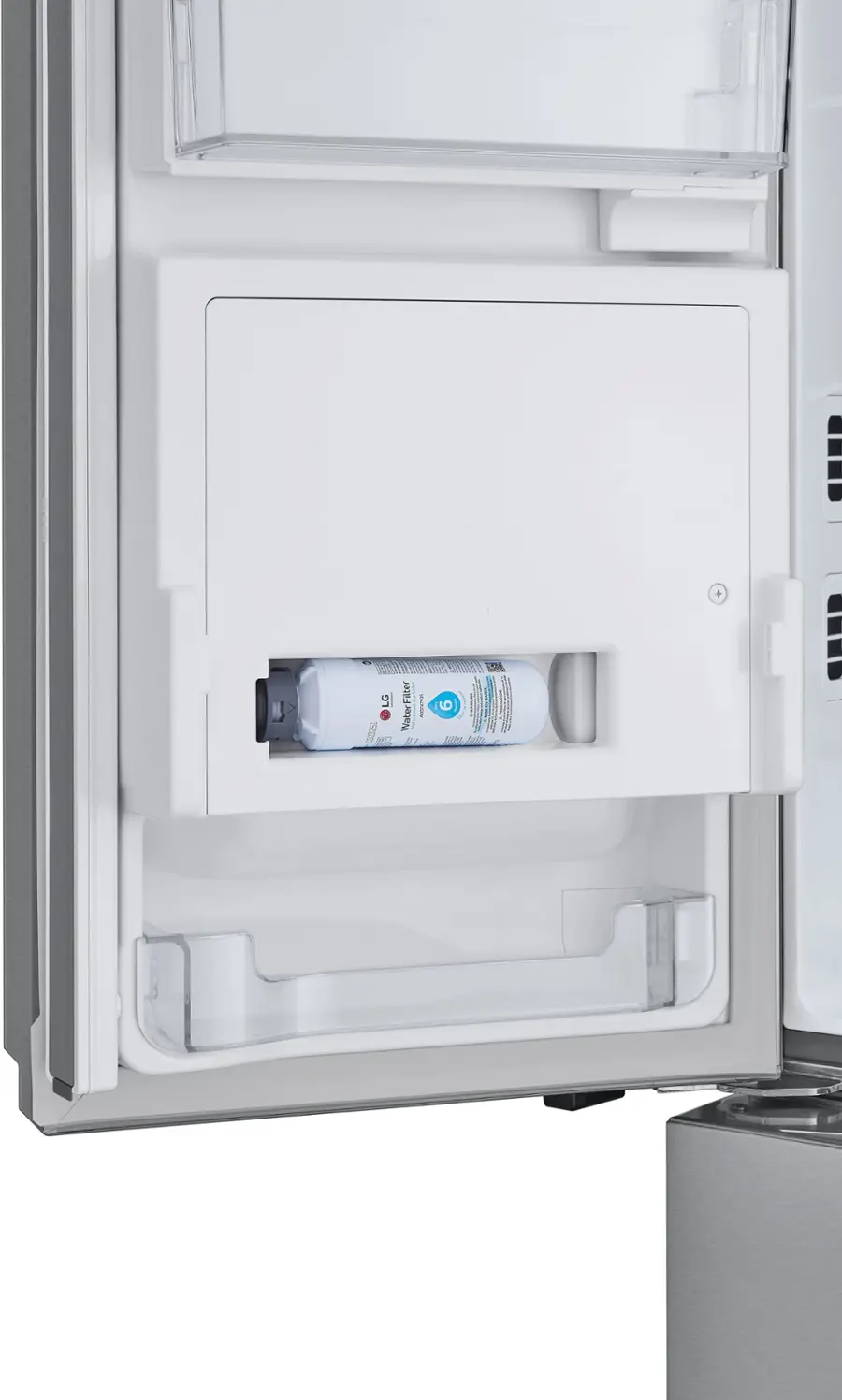 Alt View 23. LG - Counter-Depth MAX 25.5 Cu. Ft. French Door Smart Refrigerator with Mirror InstaView - Printproof Stainless Steel.
