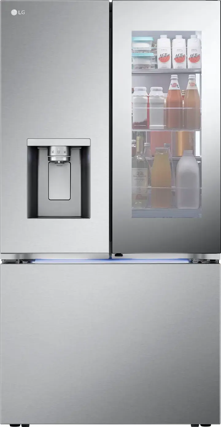 Alt View 13. LG - Counter-Depth MAX 25.5 Cu. Ft. French Door Smart Refrigerator with Mirror InstaView - Printproof Stainless Steel.