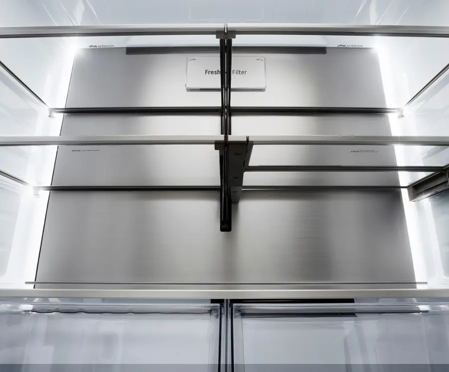 Alt View 27. LG - Counter-Depth MAX 25.5 Cu. Ft. French Door Smart Refrigerator with Mirror InstaView - Printproof Stainless Steel.