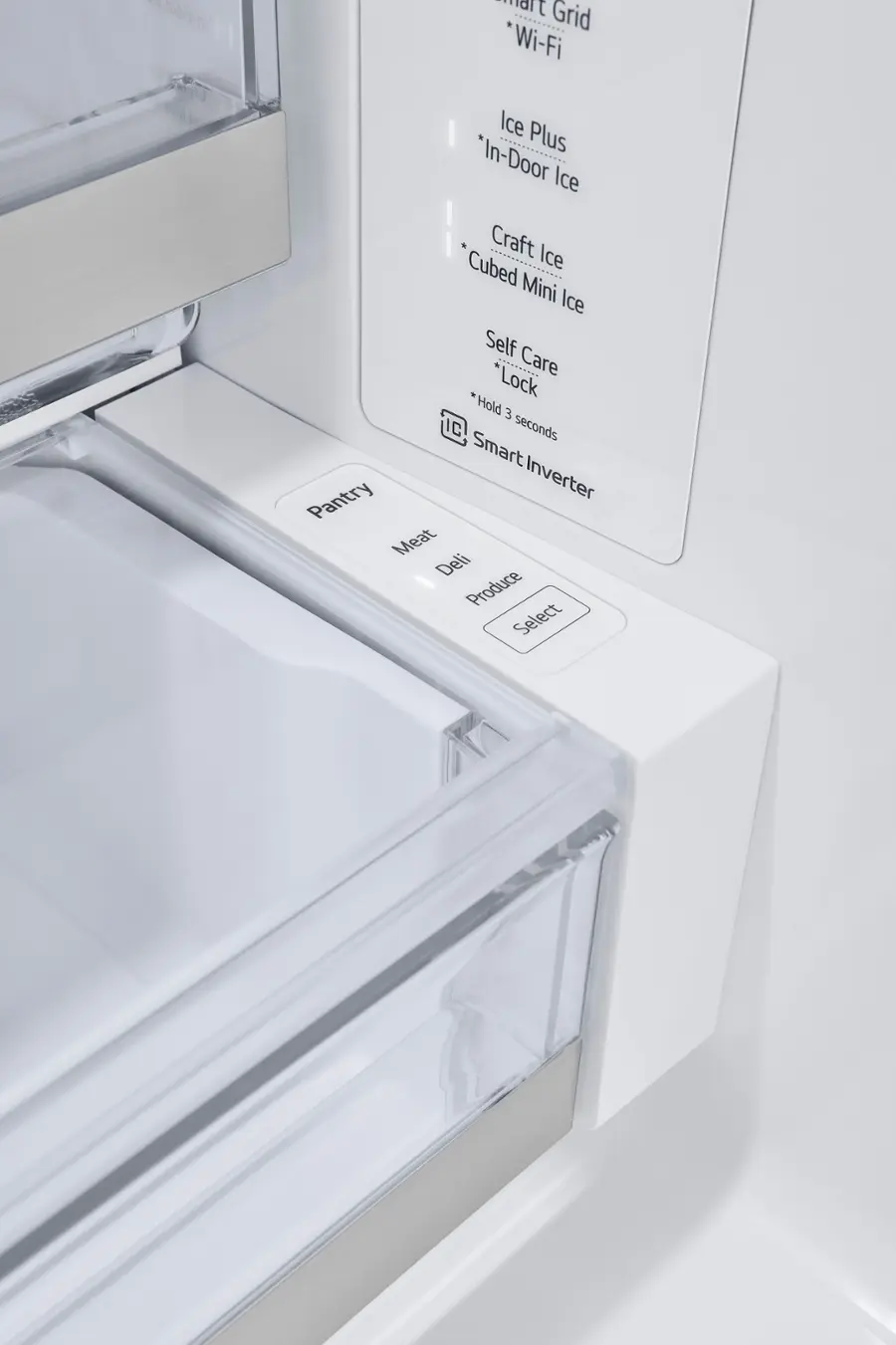 Alt View 30. LG - Counter-Depth MAX 25.5 Cu. Ft. French Door Smart Refrigerator with Mirror InstaView - Printproof Stainless Steel.