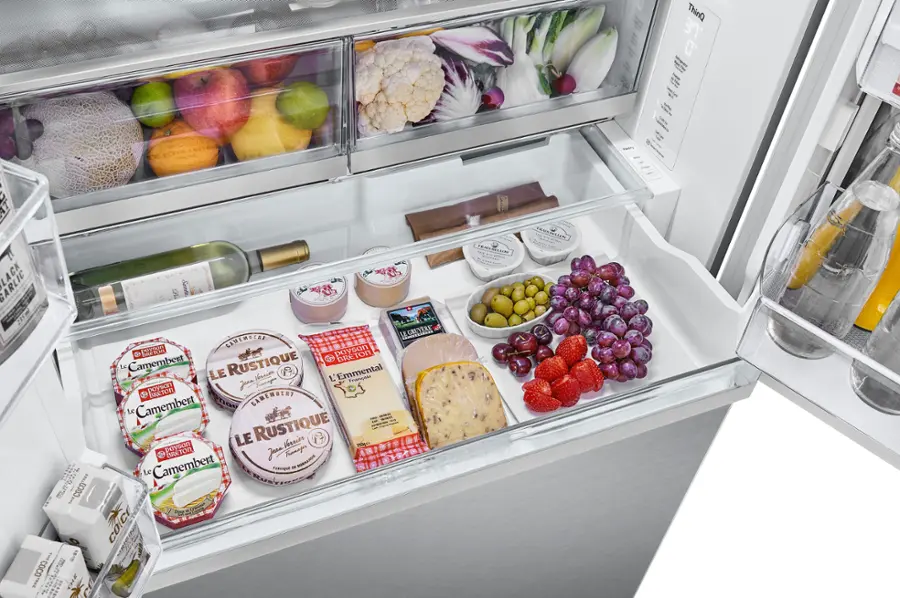 Alt View 31. LG - Counter-Depth MAX 25.5 Cu. Ft. French Door Smart Refrigerator with Mirror InstaView - Printproof Stainless Steel.