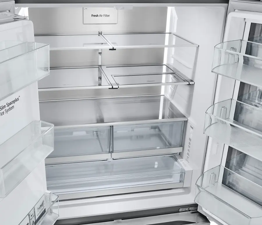 Alt View 32. LG - Counter-Depth MAX 25.5 Cu. Ft. French Door Smart Refrigerator with Mirror InstaView - Printproof Stainless Steel.